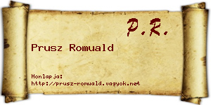 Prusz Romuald névjegykártya